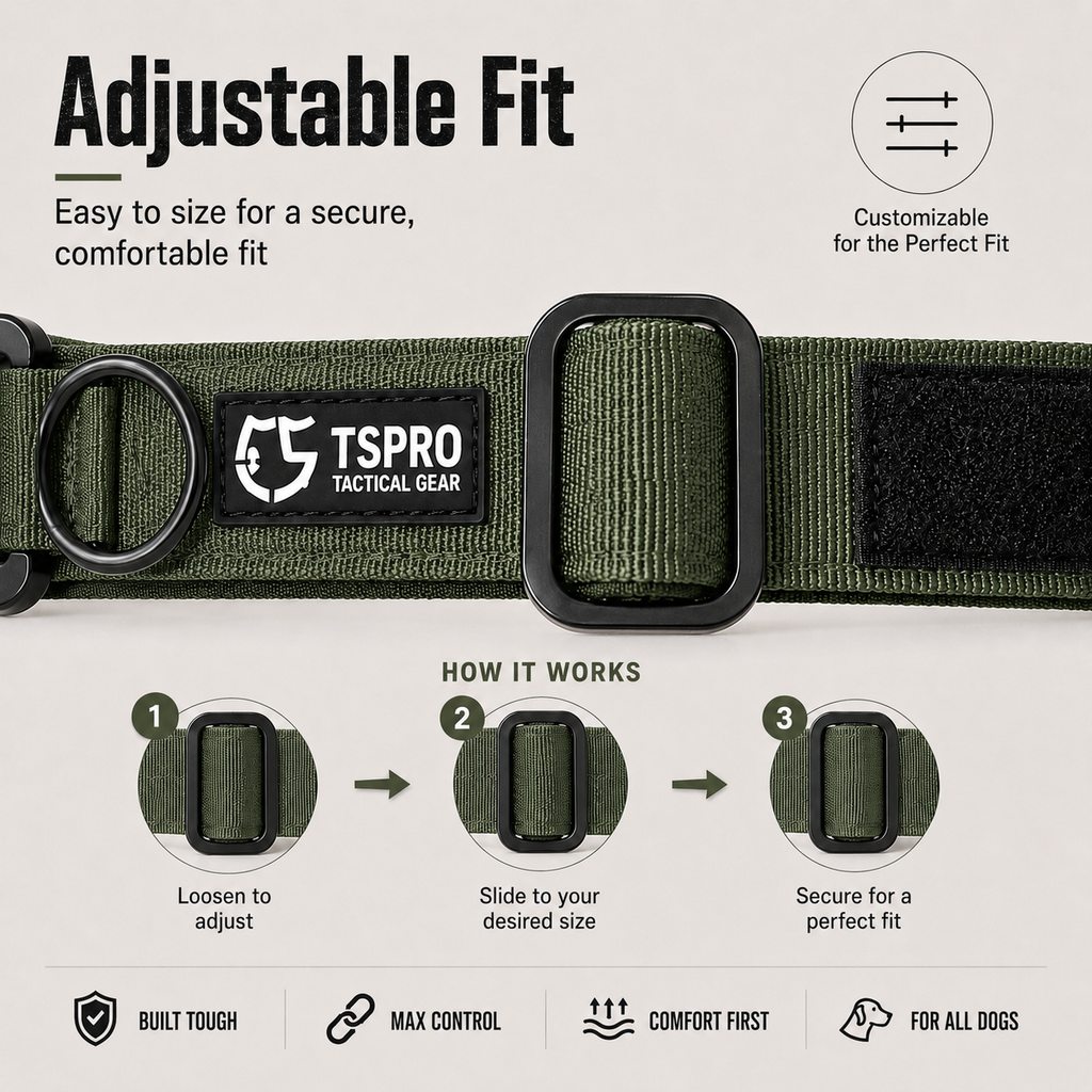 Large Dog Tactical Collar with Control Handle
