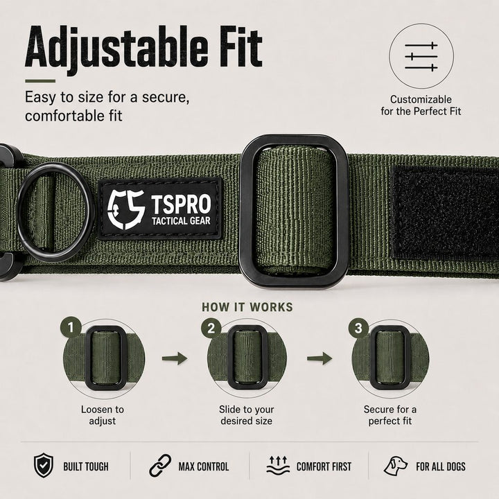 Large Dog Tactical Collar with Control Handle
