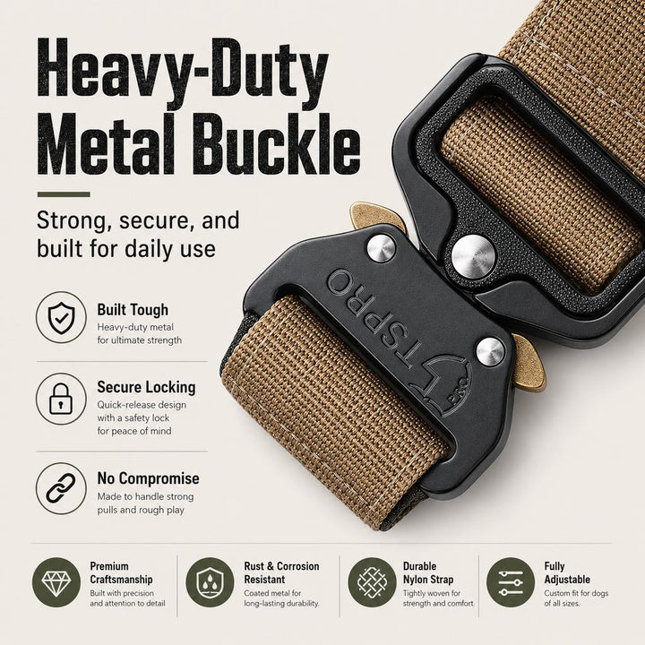Large Dog Tactical Collar with Control Handle