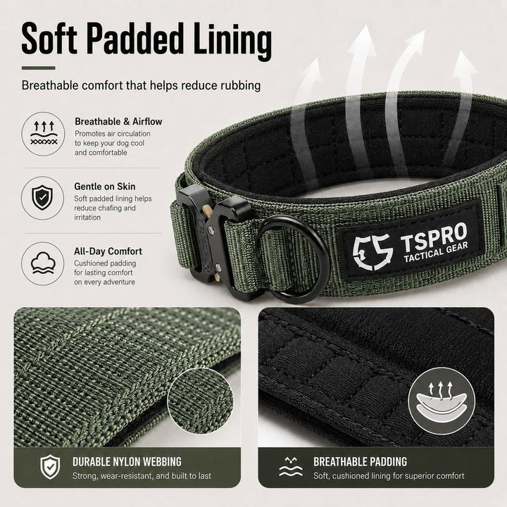 Large Dog Tactical Collar with Control Handle