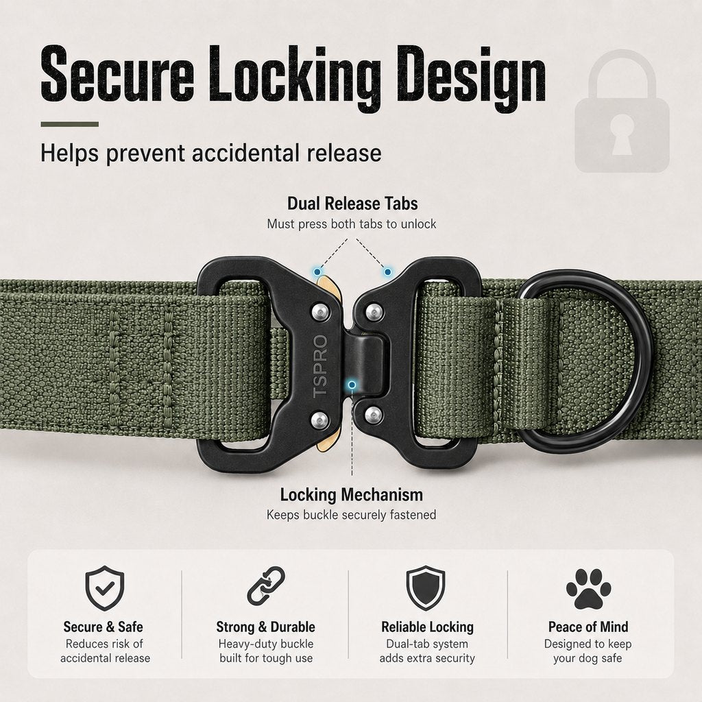 Large Dog Tactical Collar with Control Handle