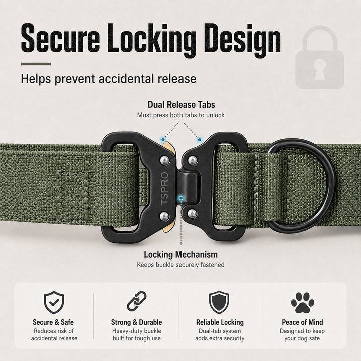 Large Dog Tactical Collar with Control Handle