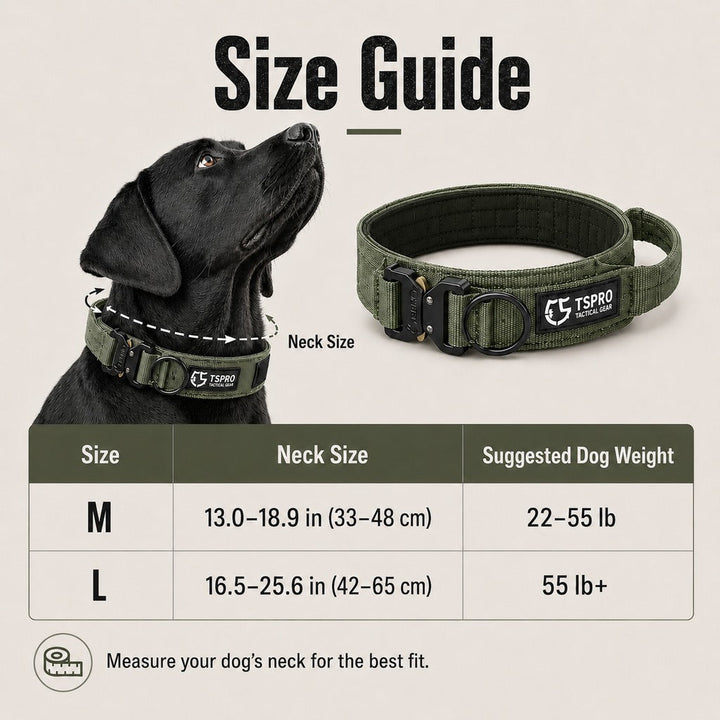 Large Dog Tactical Collar with Control Handle