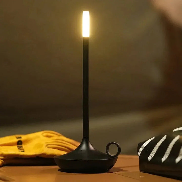 Vintage Candlelight LED Table Lamp - Touch Dimming, USB Rechargeable