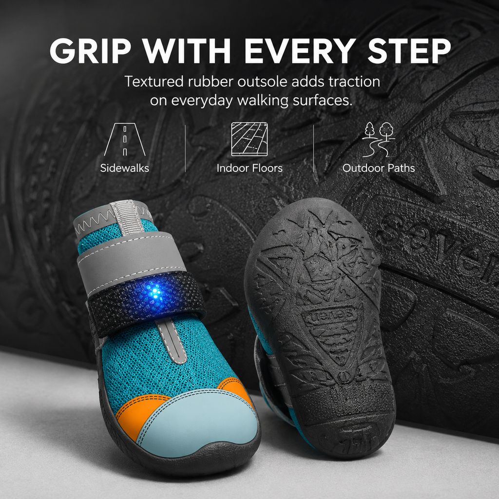 Motion-Activated LED Dog Boots for Night Walks