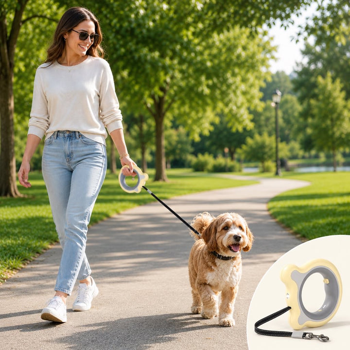 Retractable Dog Leash for Night Walks & Daily Walks