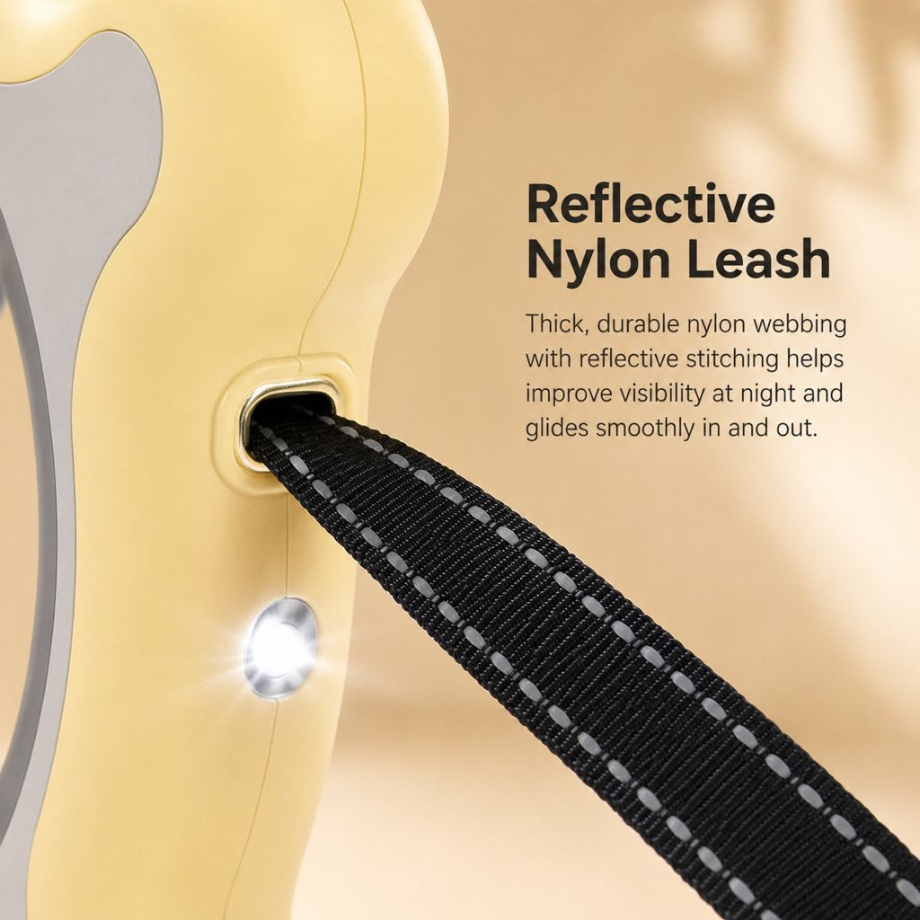 Retractable Dog Leash for Night Walks & Daily Walks