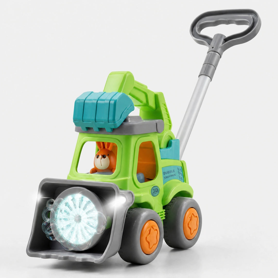 Light Up Bubble Push Walker Toy with LED Lights and Automatic Bubble Blower