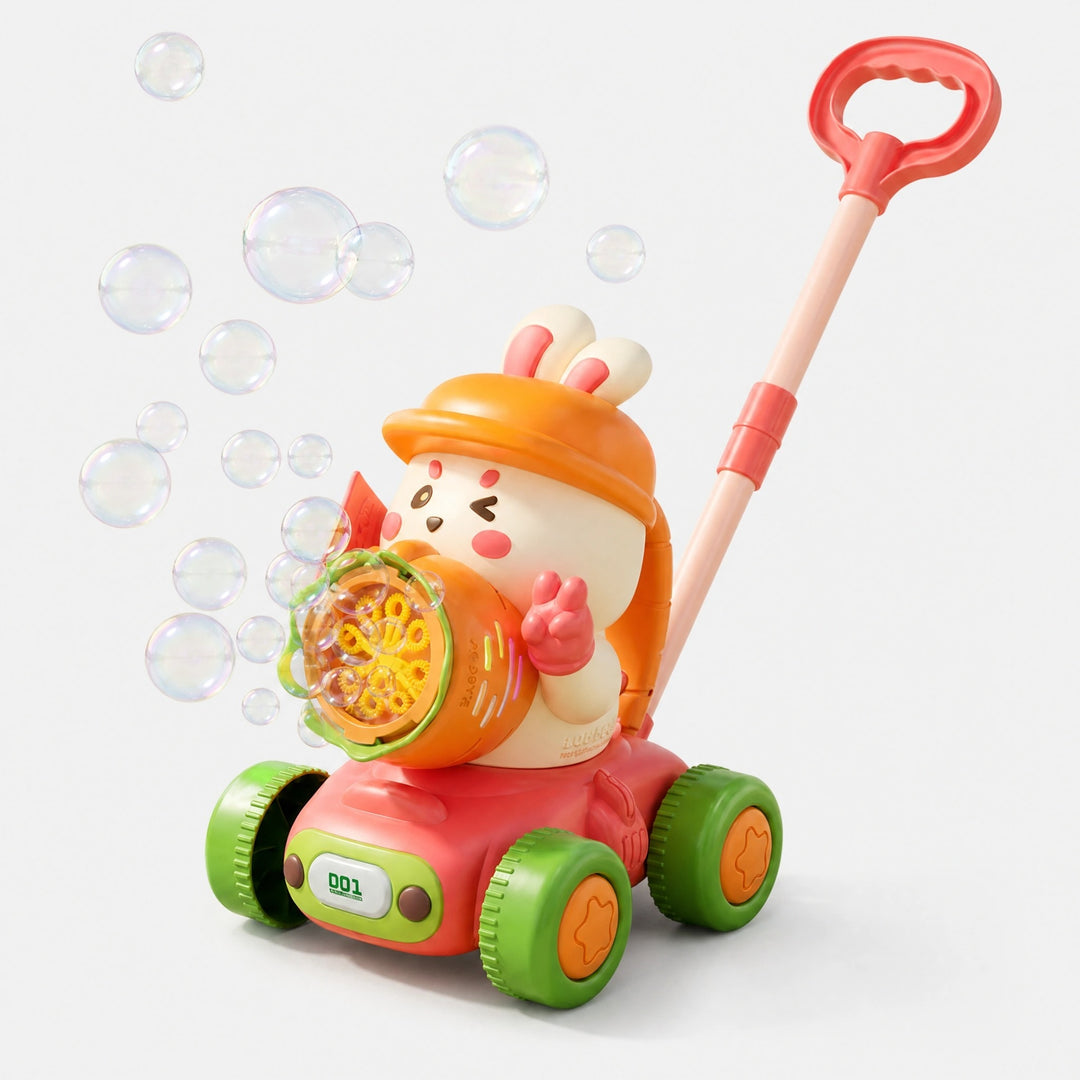 Light Up Bubble Push Walker Toy with LED Lights and Automatic Bubble Blower