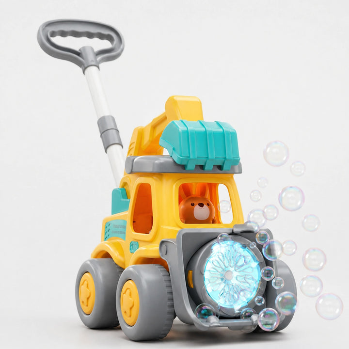 Light Up Bubble Push Walker Toy with LED Lights and Automatic Bubble Blower