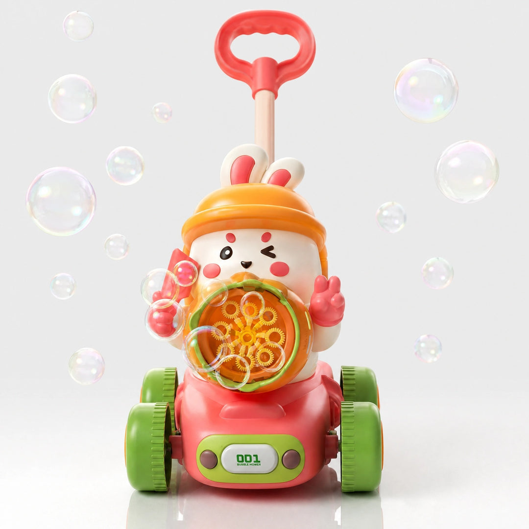Light Up Bubble Push Walker Toy with LED Lights and Automatic Bubble Blower