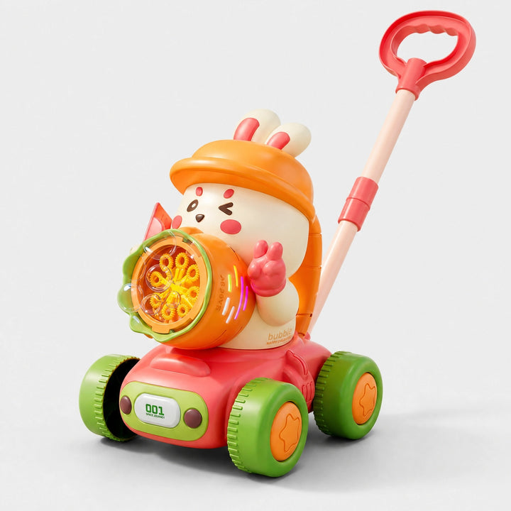 Light Up Bubble Push Walker Toy with LED Lights and Automatic Bubble Blower