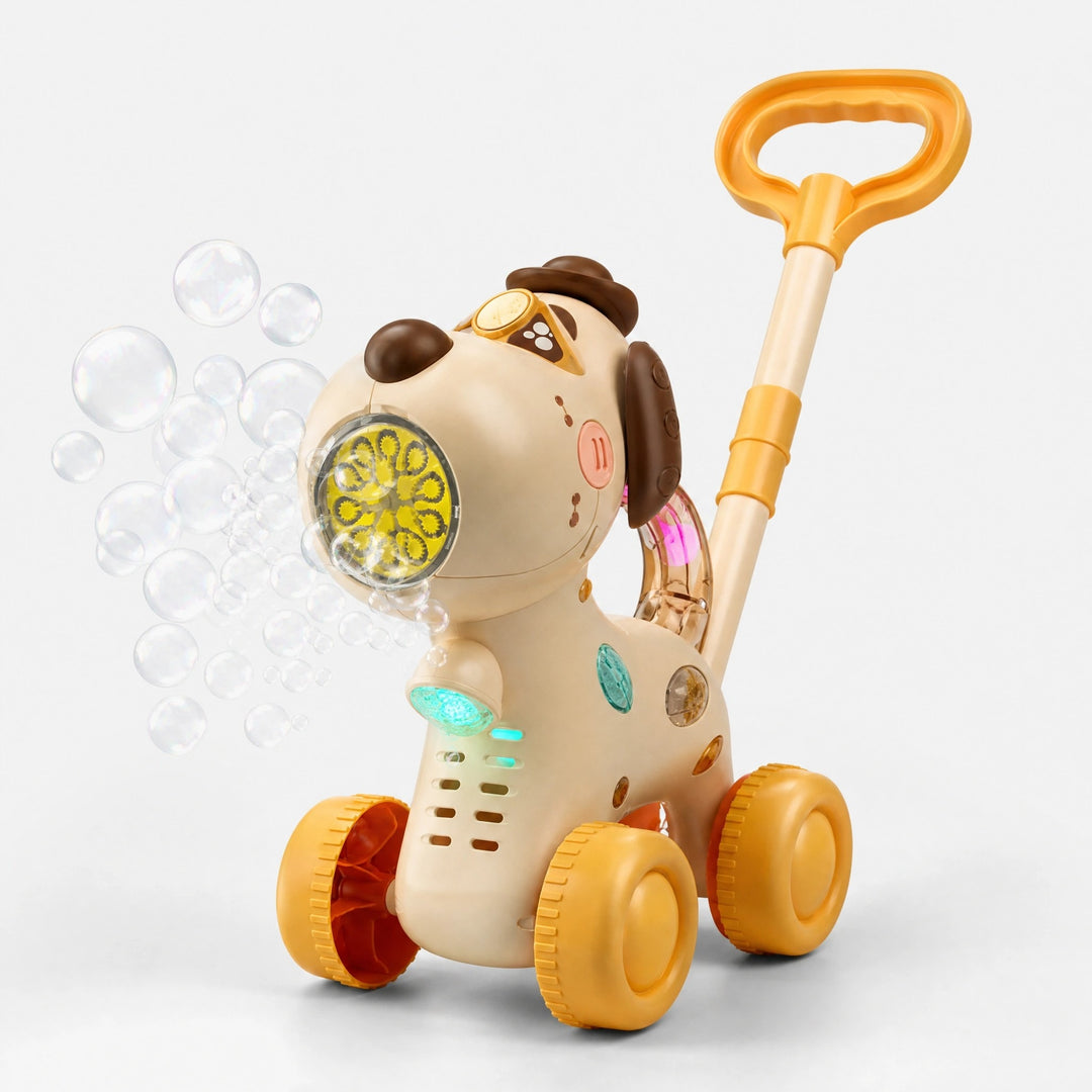Light Up Bubble Push Walker Toy with LED Lights and Automatic Bubble Blower
