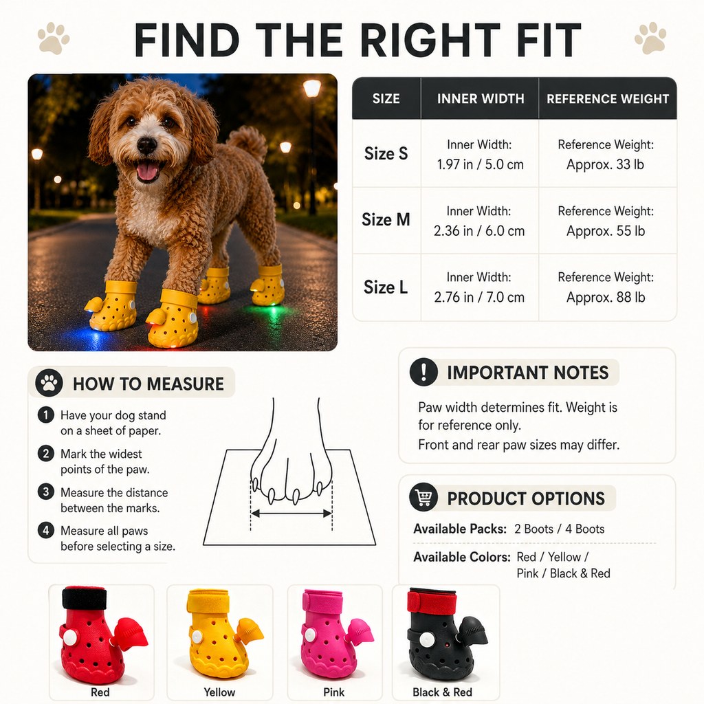 Step-Activated RGB Light-Up Dog Boots for Night Walks