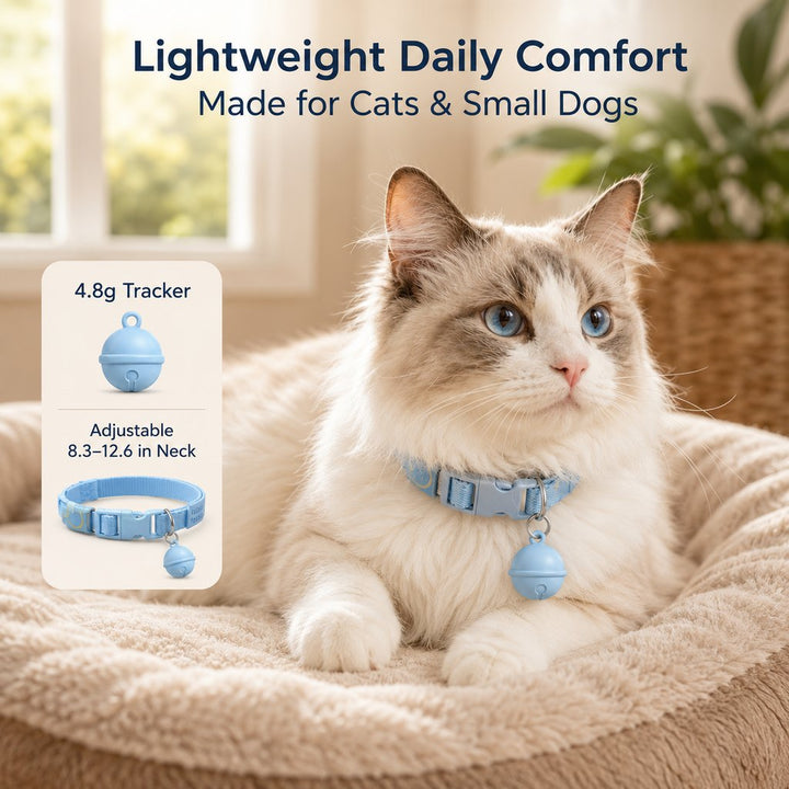 Smart Pet Tracker Bell Collar for Cats & Small Dogs