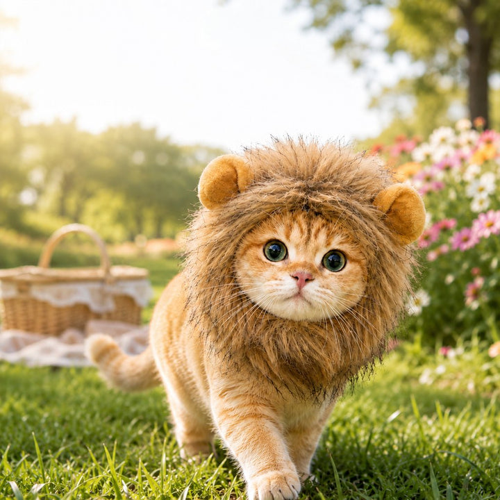 Soft Lion Mane Pet Headpiece for Cats & Small Dogs