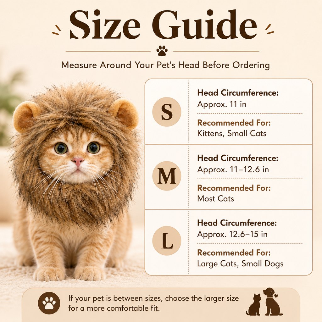 Soft Lion Mane Pet Headpiece for Cats & Small Dogs