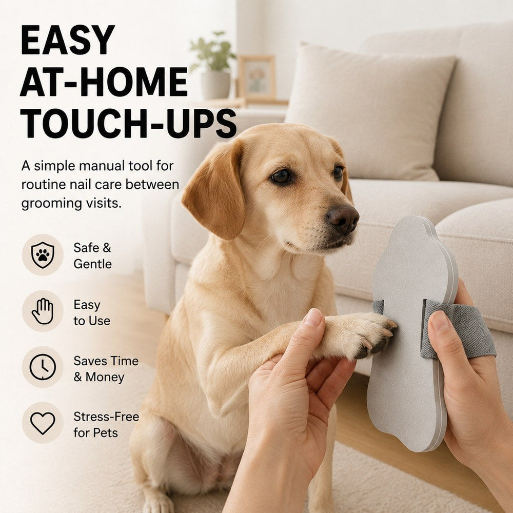 Quiet Handheld Pet Nail File Board for At-Home Dog & Cat Nail Care | Blade-Free, No Charging
