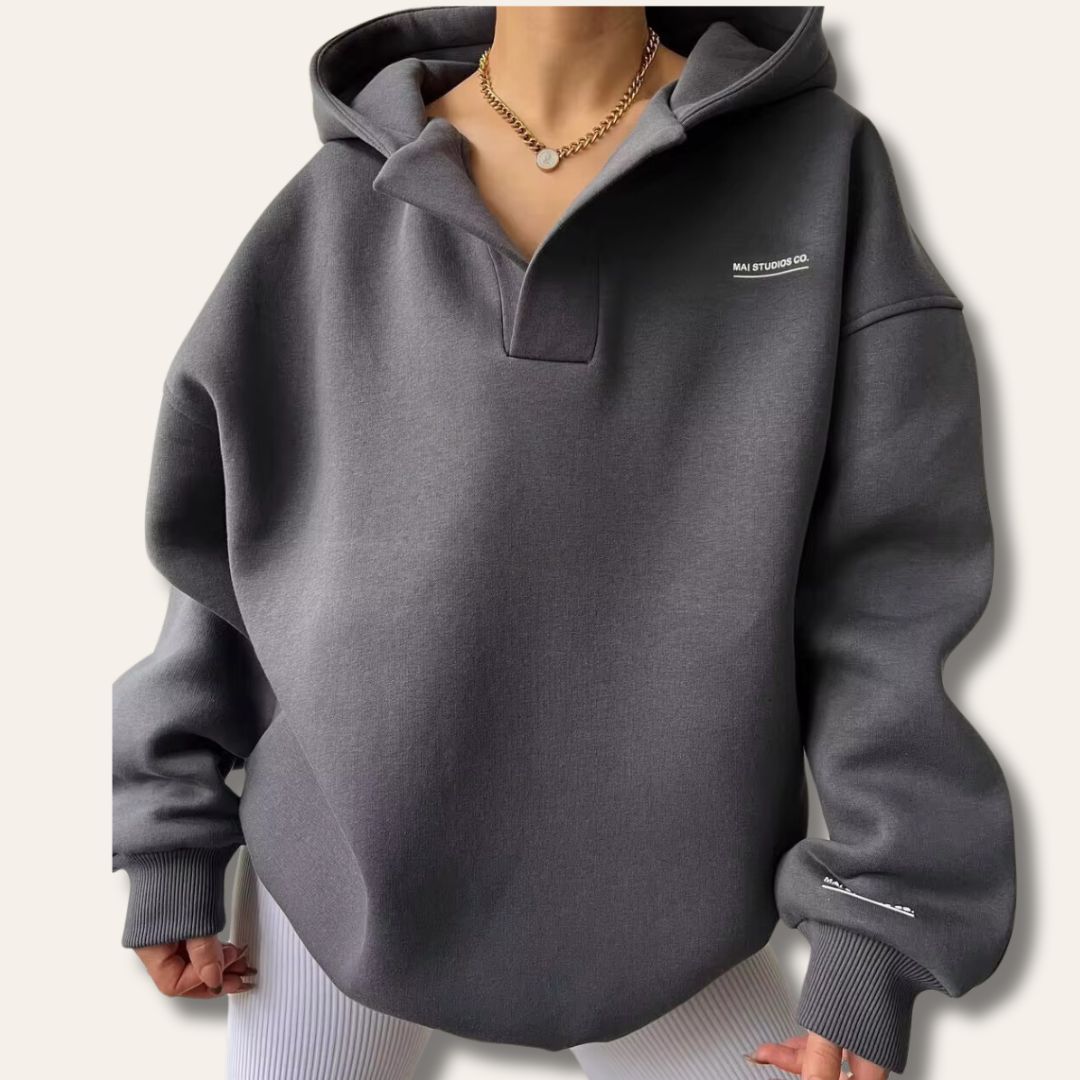 Hooded Oversized Jumper for Women in Grey
