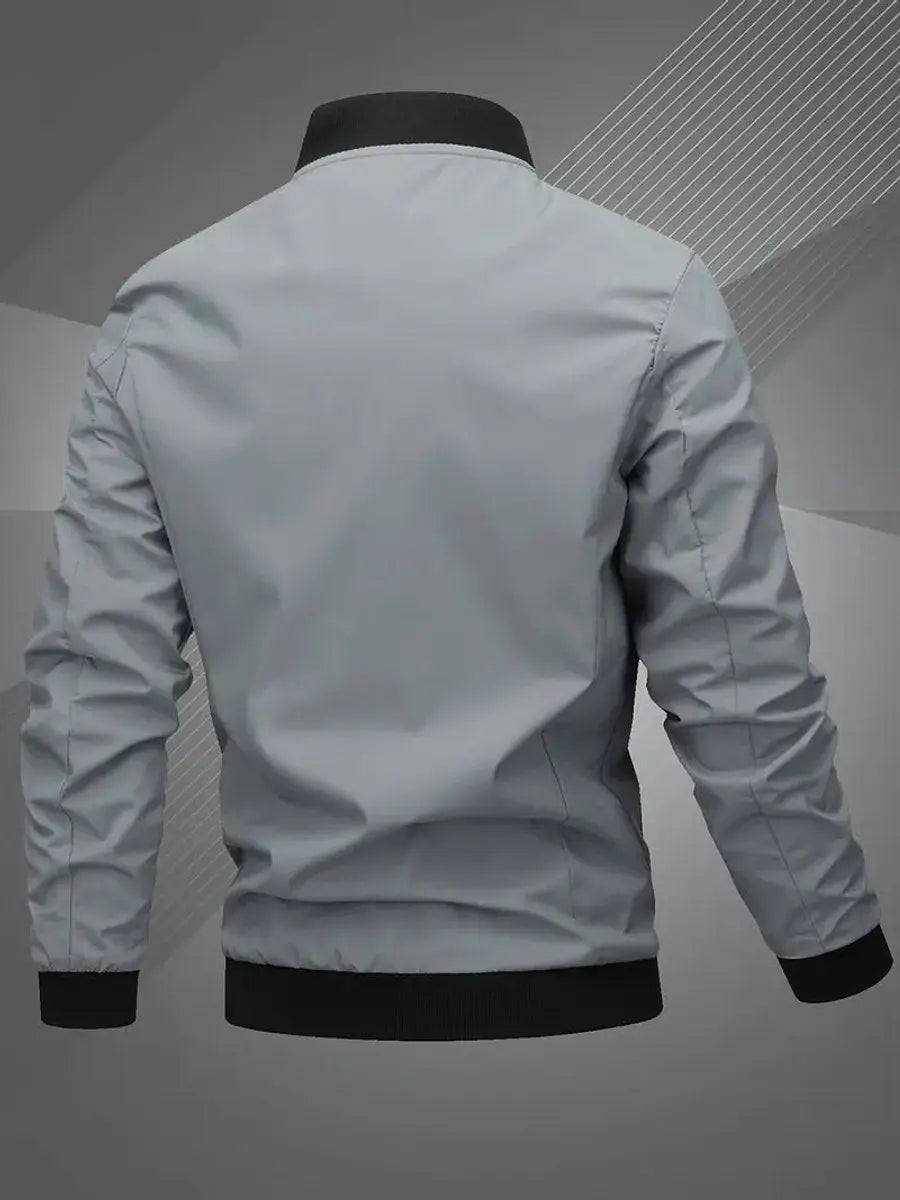 Men's Bomber Jacket Lightweight Zip-Up Baseball Collar Outerwear
