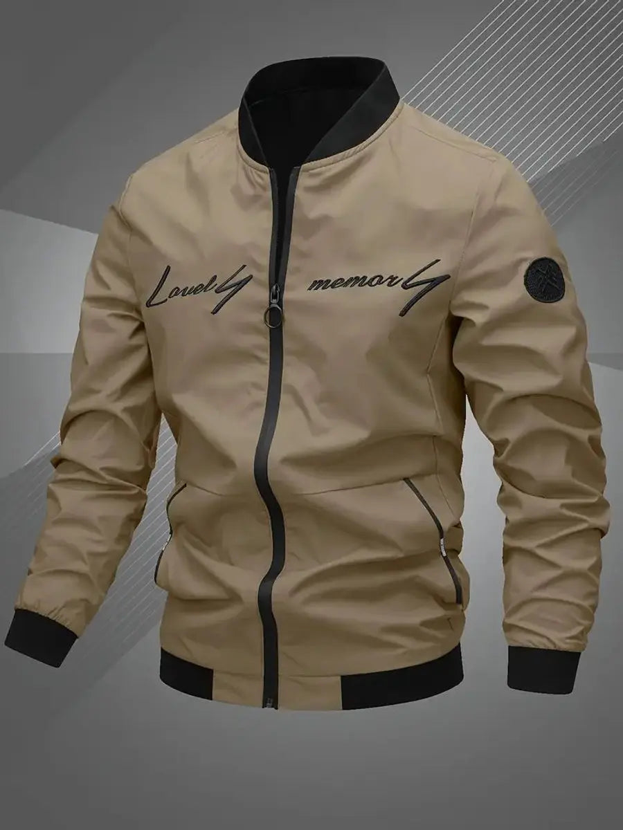 Men's Bomber Jacket Lightweight Zip-Up Baseball Collar Outerwear