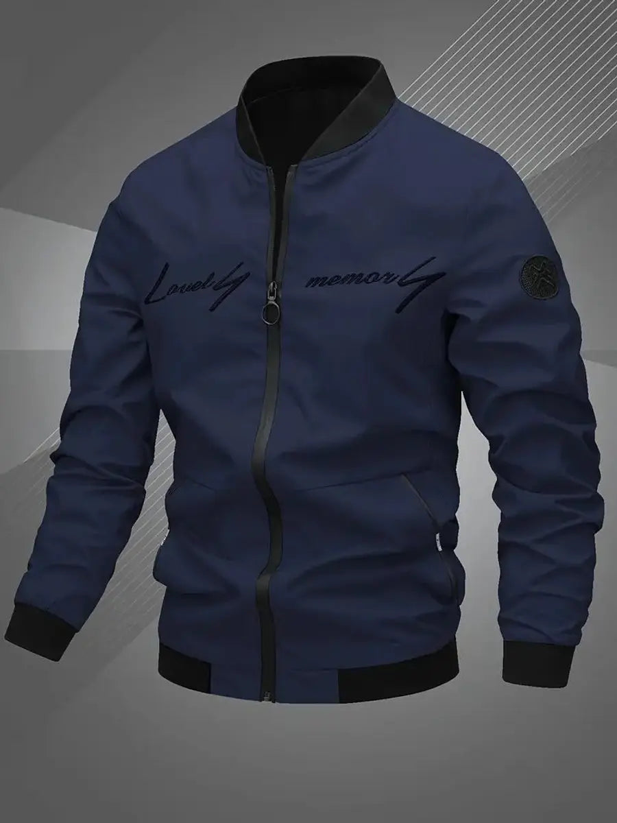 Men's Bomber Jacket Lightweight Zip-Up Baseball Collar Outerwear