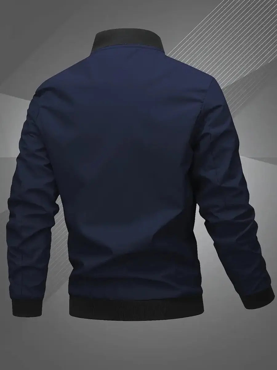 Men's Bomber Jacket Lightweight Zip-Up Baseball Collar Outerwear