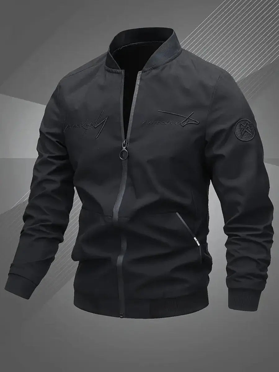 Men's Bomber Jacket Lightweight Zip-Up Baseball Collar Outerwear