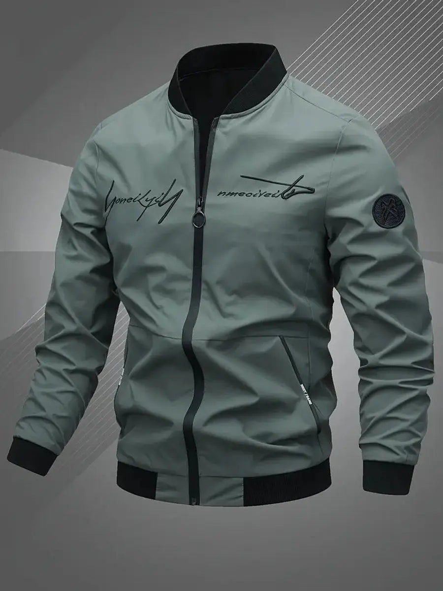 Men's Bomber Jacket Lightweight Zip-Up Baseball Collar Outerwear