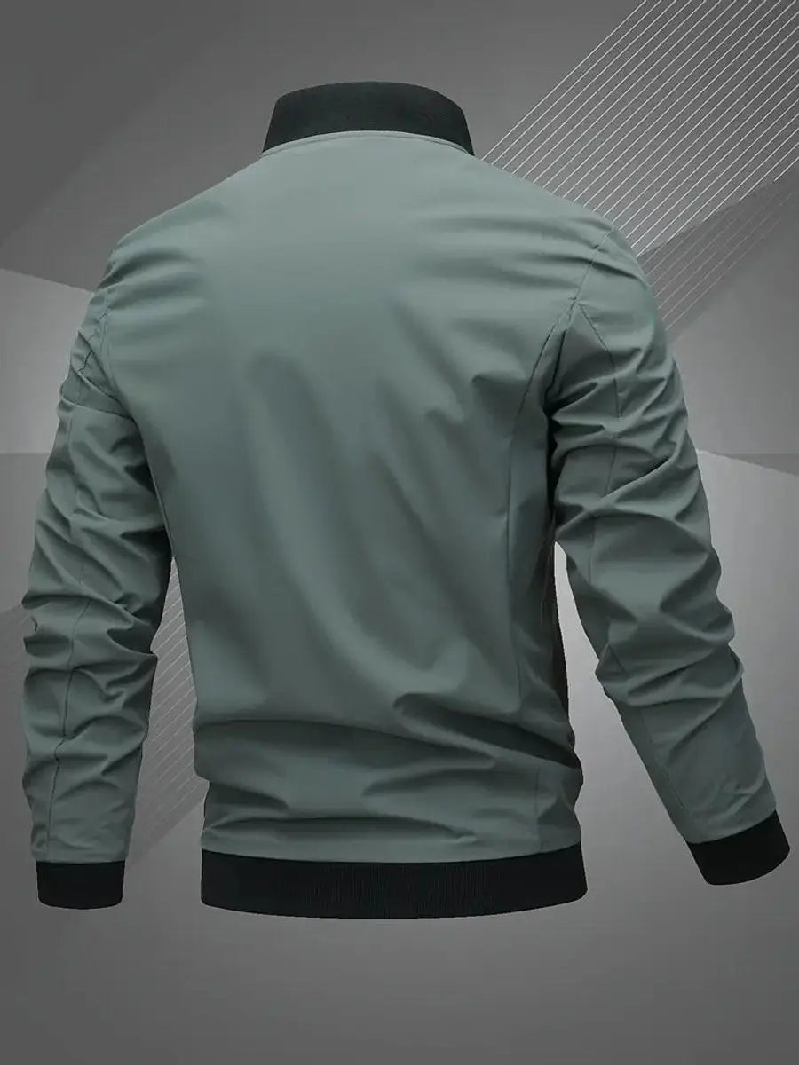 Men's Bomber Jacket Lightweight Zip-Up Baseball Collar Outerwear