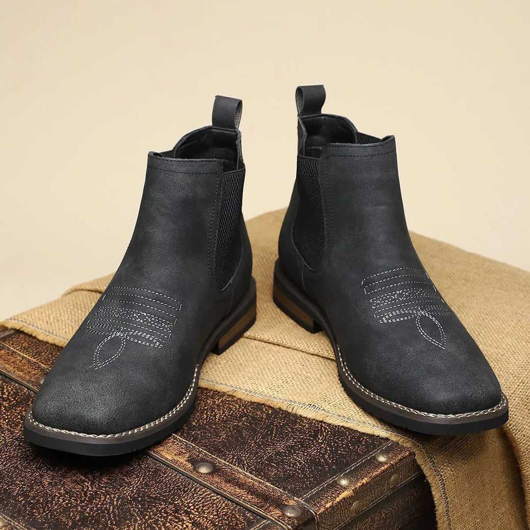 Men's Boots Chelsea Slip-On Western-Stitch Ankle Boots