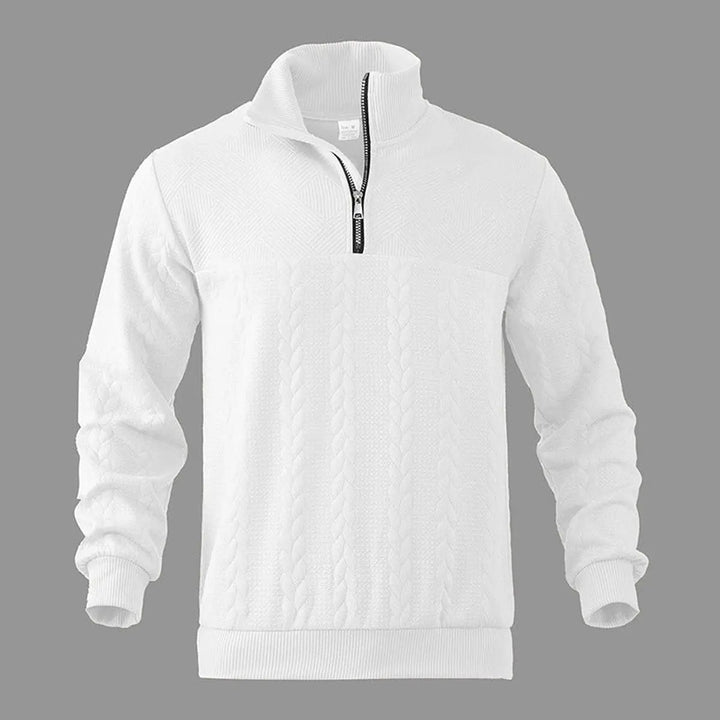 Men's Cable-Knit Quarter-Zip Pullover Knit Sweater