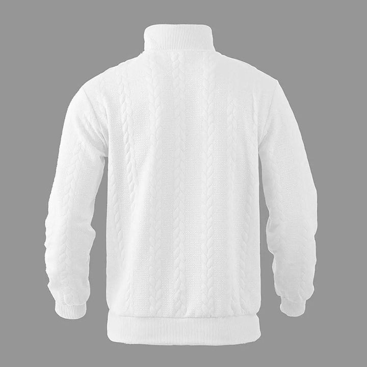Men's Cable-Knit Quarter-Zip Pullover Knit Sweater