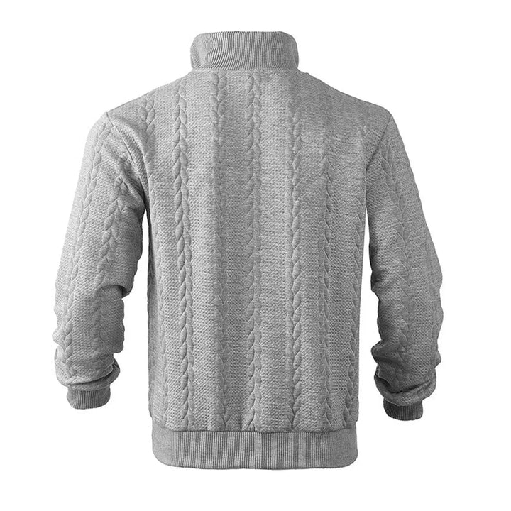 Men's Cable-Knit Quarter-Zip Pullover Knit Sweater