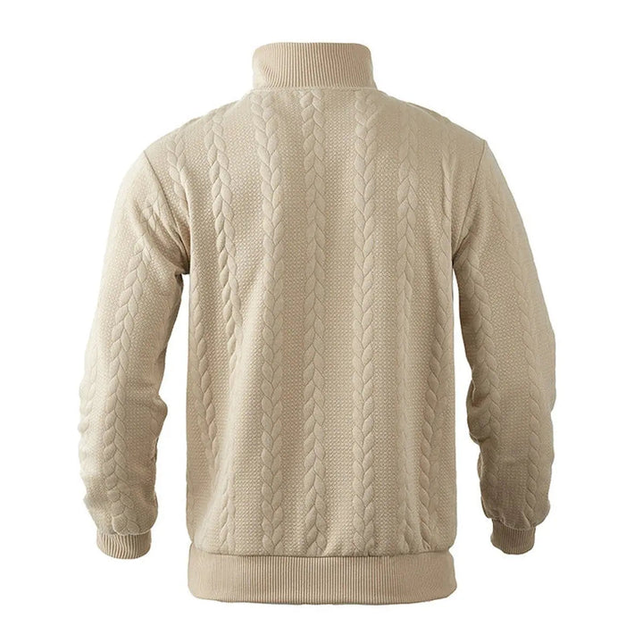 Men's Cable-Knit Quarter-Zip Pullover Knit Sweater