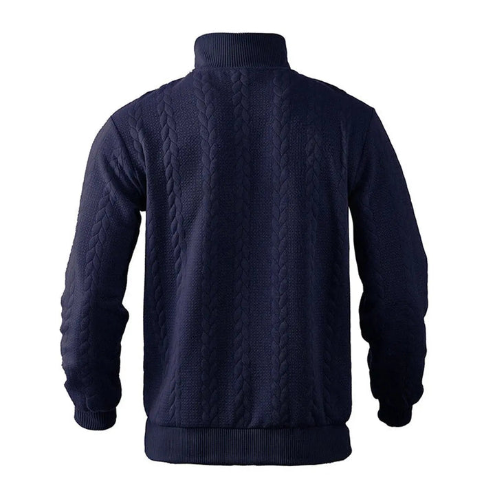 Men's Cable-Knit Quarter-Zip Pullover Knit Sweater
