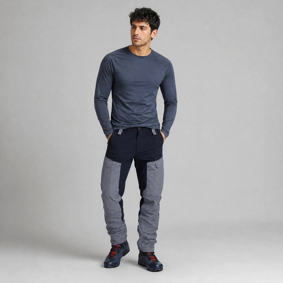 Men's Cargo Work Trousers with Reinforced Stitching and Cargo Pockets