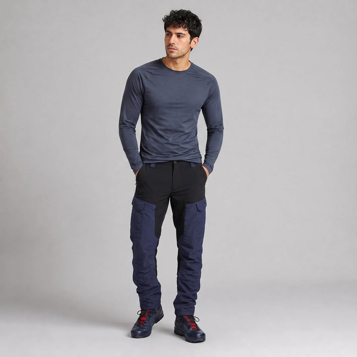 Men's Cargo Work Trousers with Reinforced Stitching and Cargo Pockets