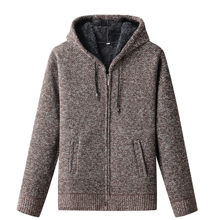 Men's Front-Pocket Zip-Up Hooded Cardigan