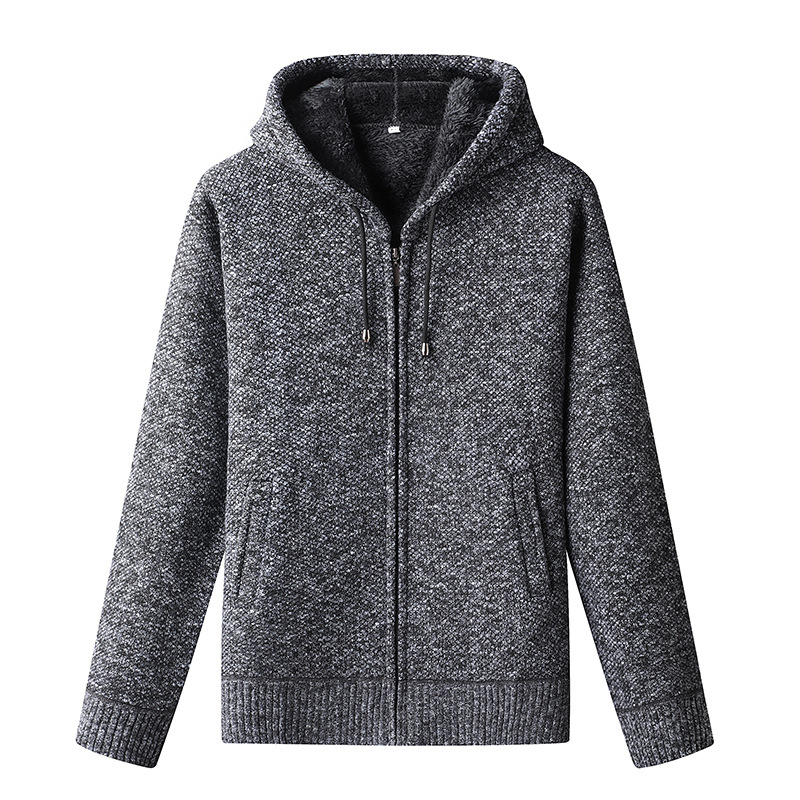 Men's Front-Pocket Zip-Up Hooded Cardigan