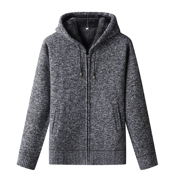 Men's Front-Pocket Zip-Up Hooded Cardigan