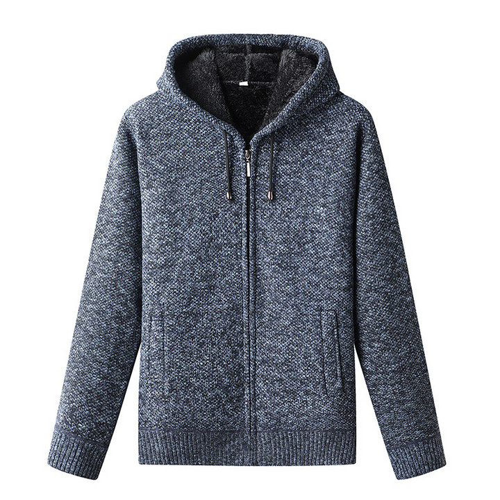 Men's Front-Pocket Zip-Up Hooded Cardigan