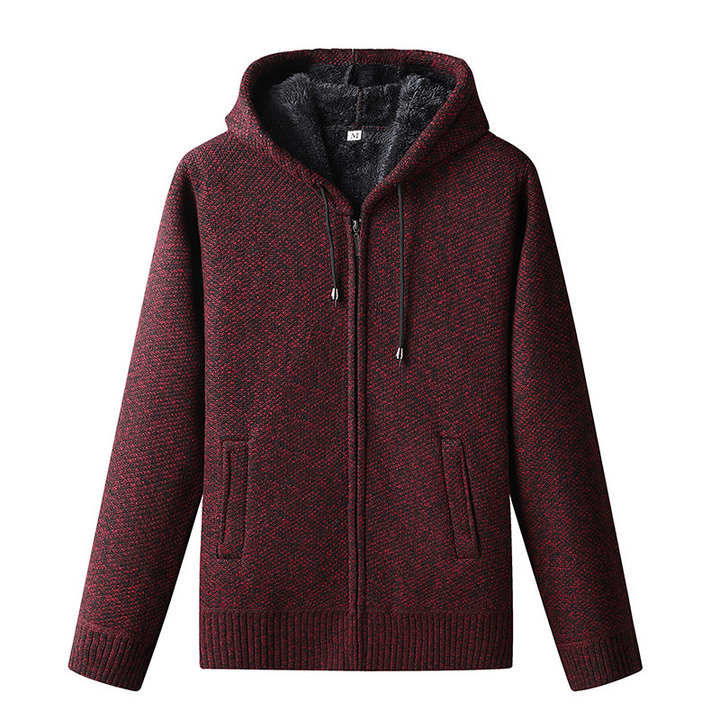 Men's Front-Pocket Zip-Up Hooded Cardigan