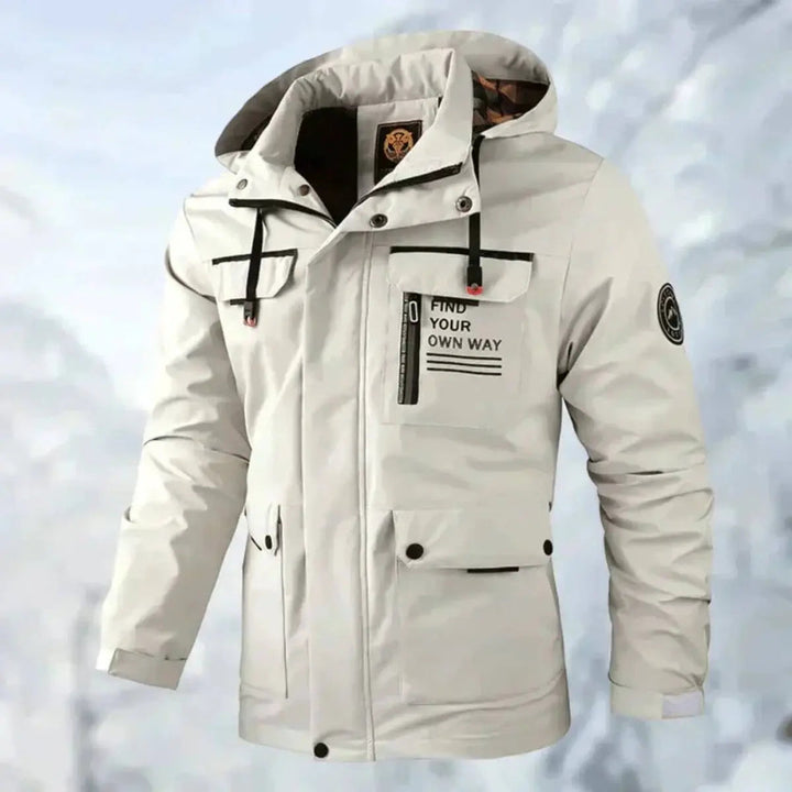 Men's Waterproof Hooded Windproof Quilted Jacket