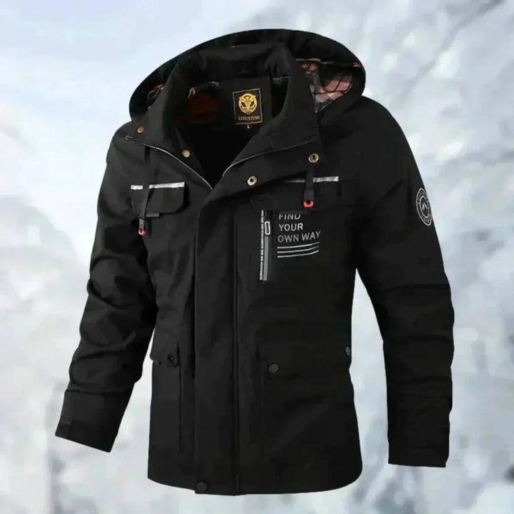 Men's Waterproof Hooded Windproof Quilted Jacket