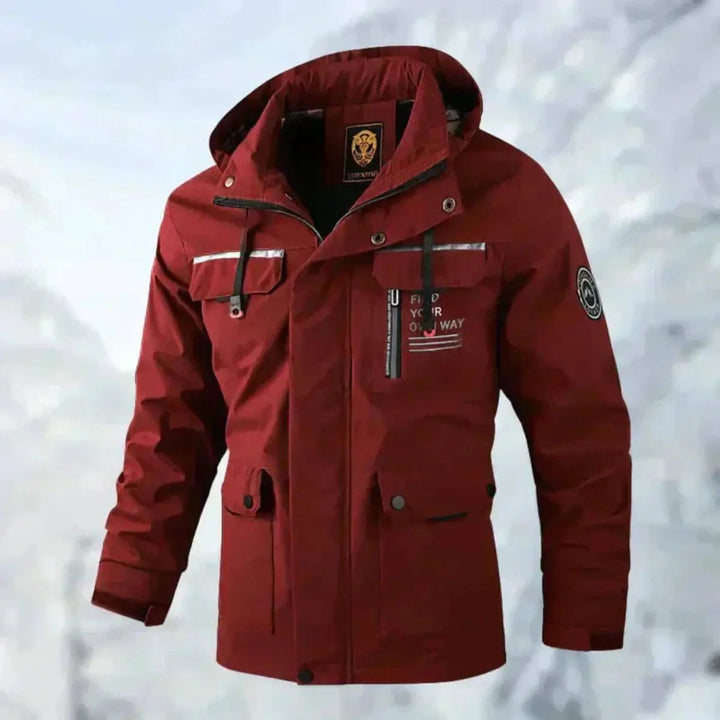 Men's Waterproof Hooded Windproof Quilted Jacket