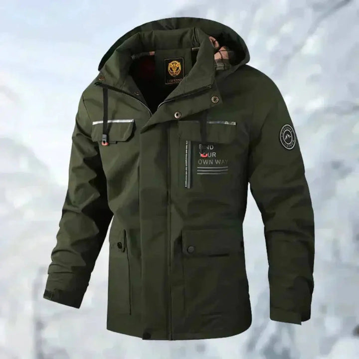 Men's Waterproof Hooded Windproof Quilted Jacket