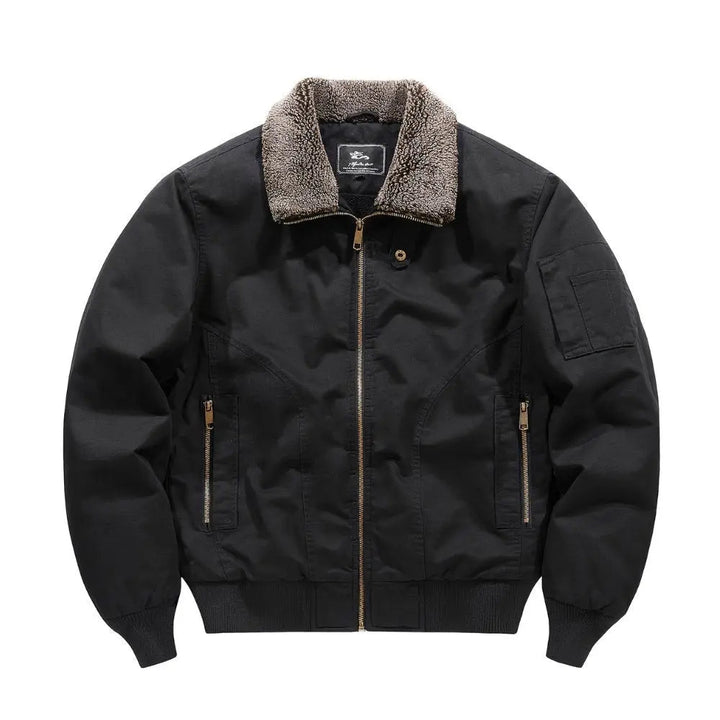 Men's Sherpa Collar Bomber Jacket Zip Front