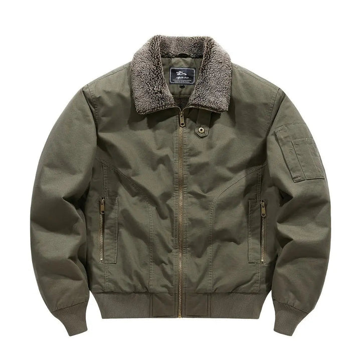 Men's Sherpa Collar Bomber Jacket Zip Front