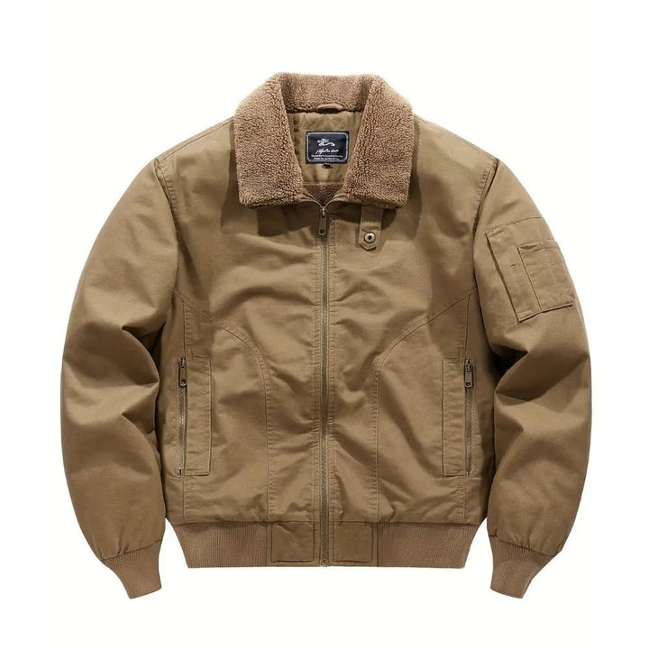 Men's Sherpa Collar Bomber Jacket Zip Front